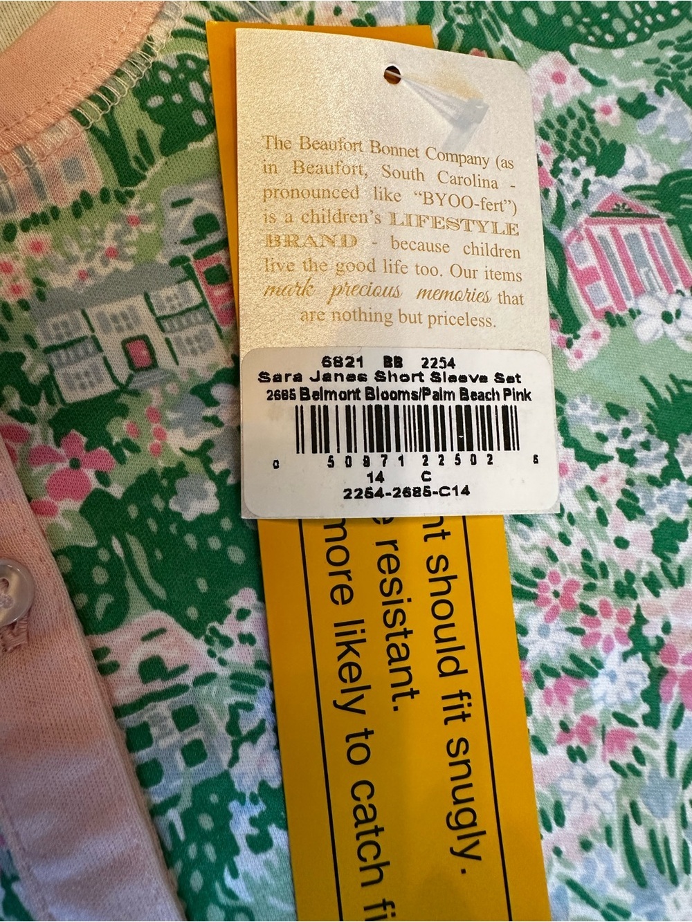 NWT TBBC Beaufort Bonnet Company Belmont Blooms Sara Jane Pajamas girls 14 - Picture 2 of 3